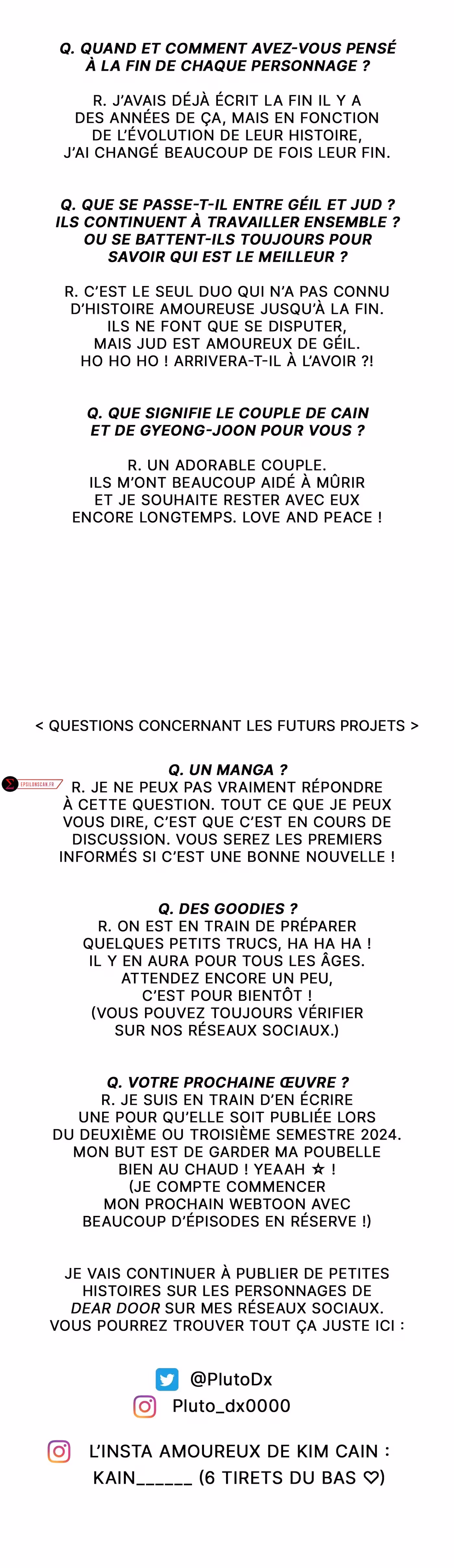 Dear. Door Chapitre 164 - Note de l'Auteur page 6
